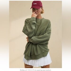 NWOT Aerie Big Chill Textured Crew Neck Sweatshirt